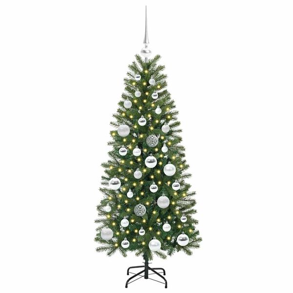 vidaXL Artificial Christmas Tree with 150 LEDs Green 120 cm PE and PVC