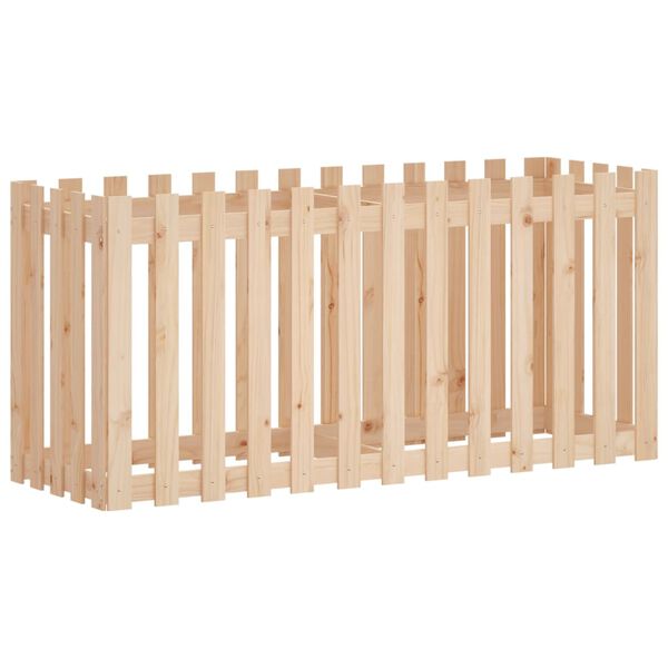 vidaXL Garden Raised Bed with Fence Design 150x50x70 cm Solid Wood Pine