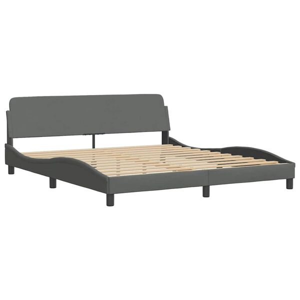 vidaXL Bed Frame "Dover" Dark Grey 180x200 cm Super King Fabric