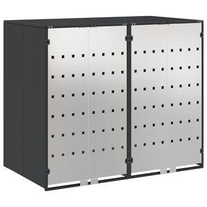 vidaXL Wheelie Bin Storage for 2 Bins Steel Anthracite