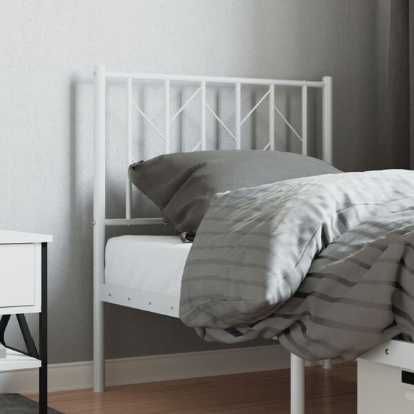 vidaXL Metal Replace Headboard White 75 cm