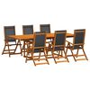 vidaXL 7 Piece Garden Dining Set Solid Wood Acacia and Textilene