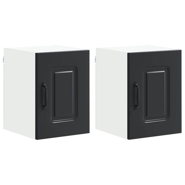 vidaXL Kitchen Cabinet with Storage Kalmar 2 pcs Black 30 x 31 x 40 cm