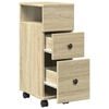 vidaXL Narrow Bathroom Cabinet with Wheels Sonoma Oak Engineered Wood