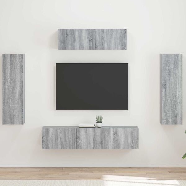 vidaXL TV Cabinet 5 pcs Grey Sonoma