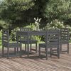 vidaXL 5 Piece Garden Dining Set Grey Solid Wood Pine