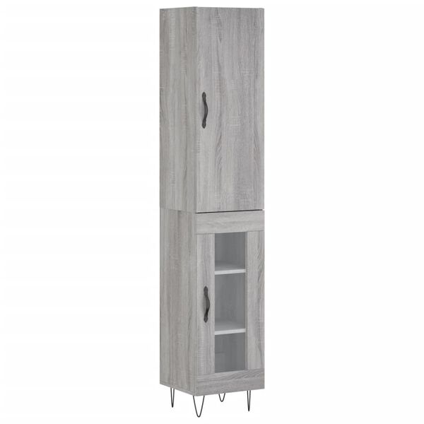 vidaXL Highboard Grey Sonoma 34.5x34x180 cm Engineered Wood