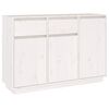 vidaXL Sideboard White 110x34x75 cm Solid Wood Pine