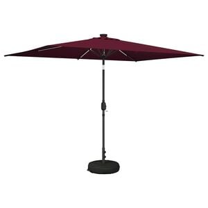 vidaXL Garden Parasol with LED Lights and Base 200 x 300 cm Polyester