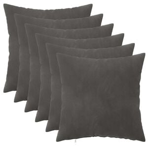 vidaXL Cushion Cover 6 pcs HEERLEN Dark Grey 30 x 30 cm Velvet