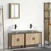 vidaXL Bathroom Furniture Set with Shelf 3 pcs Brown Engineered wood