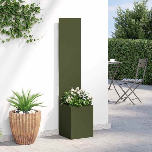 vidaXL Garden Privacy Screen Olive green 32 x 150 cm Cold-rolled steel