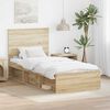 vidaXL Bed Frame with Headboard Sonoma Oak 90 x 200 cm Solid Pine Wood