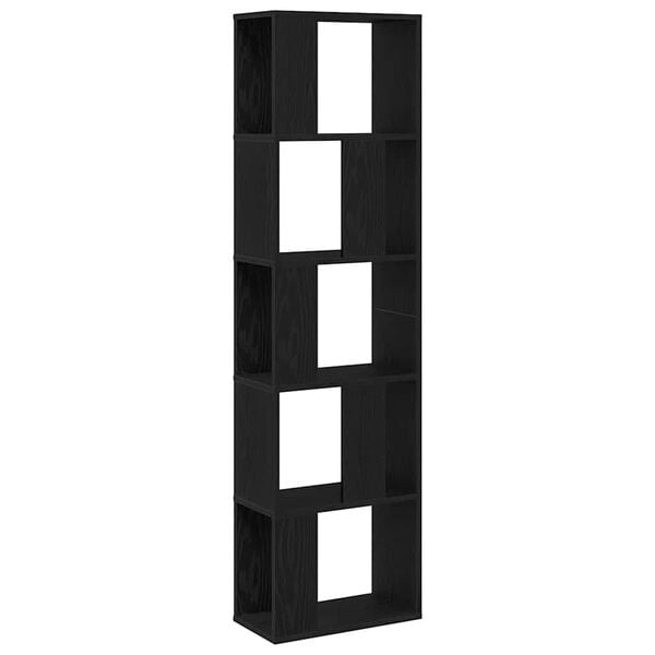 vidaXL Bookcase Black Oak 45 x 23.5 x 162.5 cm