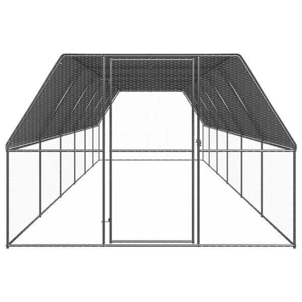 vidaXL Outdoor Chicken Cage 3x12x2 m Galvanised Steel
