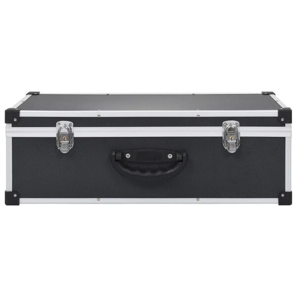 vidaXL CD Case for 80 CDs Aluminium ABS Black