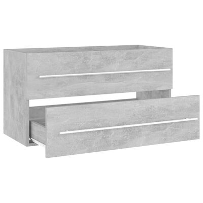vidaXL 2 Piece Bathroom Furniture Set Concrete Grey Engineered Wood