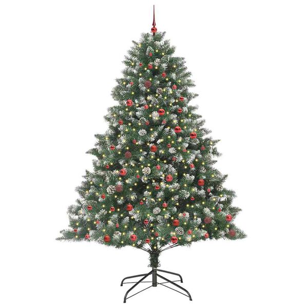vidaXL Artificial Christmas Tree with 300 LEDs with Stand Green 240 cm