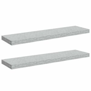vidaXL Floating Wall Shelves 2 pcs Concrete Grey 90x23.5x3.8 cm MDF