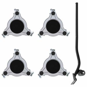 vidaXL Furniture Rollers 4 pcs with Lifter 19x17.5x6 cm Steel 1000 kg