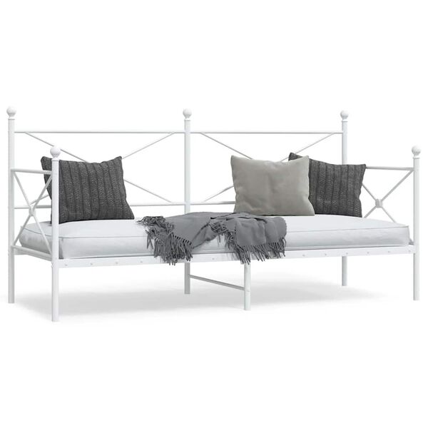 vidaXL Day Bed without Mattress White 75x190 cm Steel
