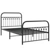 vidaXL Metal Bed Frame without Mattress with Footboard Black 100x200cm