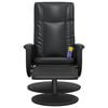vidaXL Massage Recliner Chair with Footstool Black Faux Leather