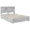 vidaXL Bed Frame Concrete Grey 140 x 190 cm Engineered Wood
