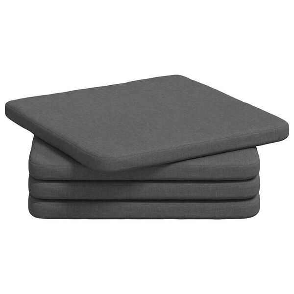 vidaXL Seat Cushions 4 pcs Dark Grey 40 x 40 x 3 cm Fabric