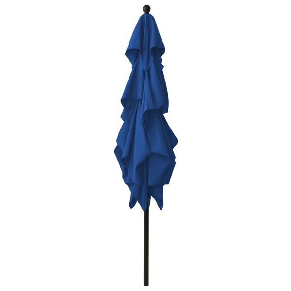 vidaXL 3-Tier Garden Parasol with Aluminium Pole Azure Blue 2.5x2.5 m