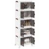 vidaXL Stackable Storage Box with Wheels 5-Tier 28 L 48.5x29.5x139 cm