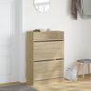 vidaXL Shoe Cabinet with 2 Flip-Drawers Sonoma Oak 80x34x116 cm