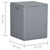 vidaXL Garden Storage Box 90L Grey PP Wood Look