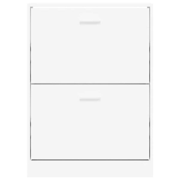 vidaXL Shoe Cabinet White 59x17x81 cm Engineered Wood