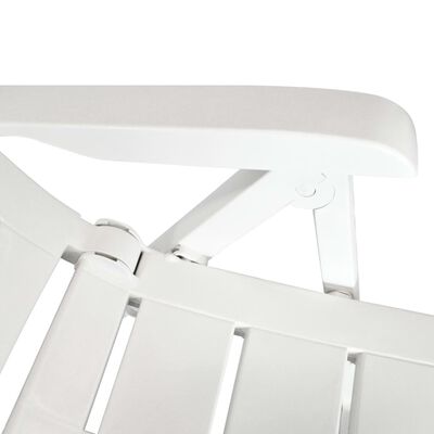 vidaXL Reclining Garden Chairs 6 pcs Plastic White