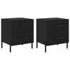 vidaXL Bedside Cabinet 2 pcs Black Oak 40 x 35 x 47.5 cm