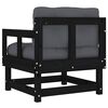 vidaXL Garden Chairs with Cushions 2 pcs Black Solid Wood Pine