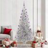 vidaXL Christmas Tree with 300 LEDs with Stand Silver 210 cm PET