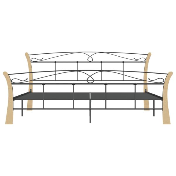 vidaXL Bed Frame without Mattress Black Metal 200x200 cm