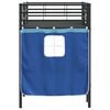 vidaXL Kids'Loft Bed Frame with Curtains Black and Blue 90 x 190 cm