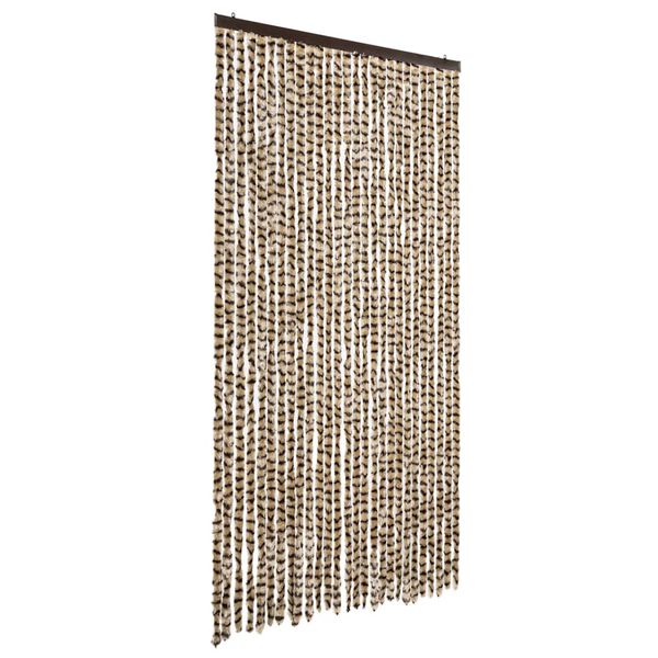 vidaXL Fly Curtain Beige and Brown 118x220 cm Chenille