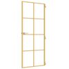 vidaXL Interior Door Slim Golden 83x201.5 cm Tempered Glass and Aluminium