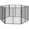 vidaXL Dog Gate 6 pcs Black 100 x 100 cm Galvanised Steel