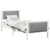 vidaXL Bed frame White and light grey 80 x 200 cm Solid pine wood
