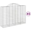 vidaXL Arched Gabion Baskets 5 pcs 200x50x140/160 cm Galvanised Iron