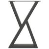 vidaXL Dining Table Legs 2 pcs Anthracite 60x(72-73.3) cm Steel