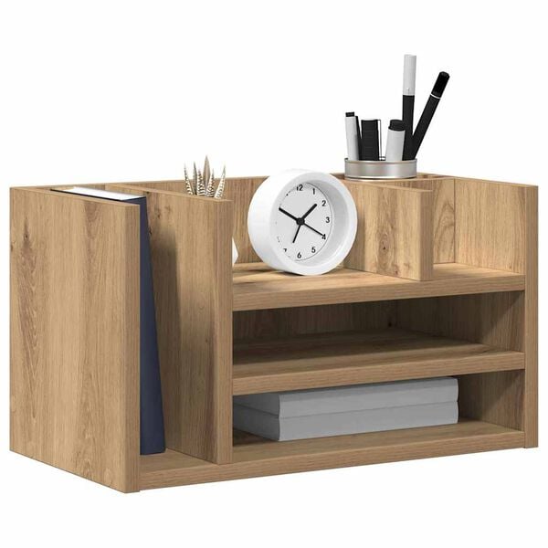 vidaXL Desk Organiser Black oak 44.5 x 24 x 25 cm Engineered wood
