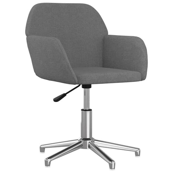 vidaXL Swivel Office Chair Light Grey Fabric