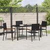 vidaXL Garden Dining Set with Cushion 5 pcs Black Poly Rattan