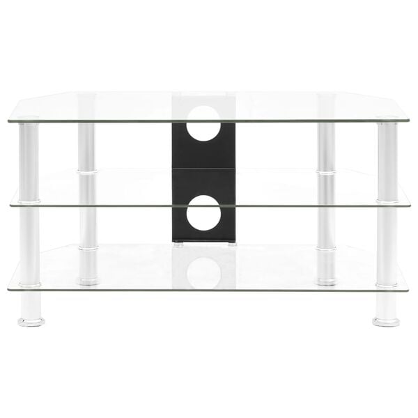 vidaXL TV Cabinet Transparent 75x40x40 cm Tempered Glass